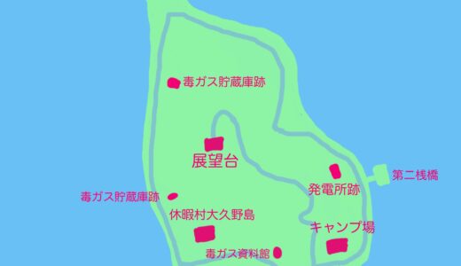 大久野島　島内観光マップ